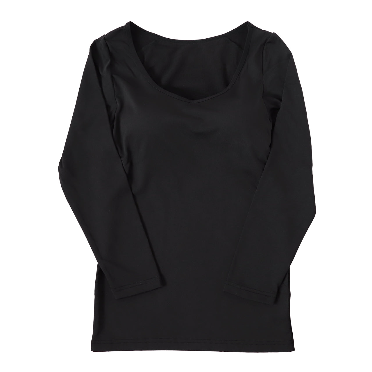 レディース インナー カップ付き 長袖 裏起毛 婦人 長袖シャツ ワイドネック 3L・4L 裏微起毛 あったかインナー 暖かい カップ付きインナー 防寒 冷えとり 肌着 冬 ふわふわ アンダーウェア 下着 大きいサイズ