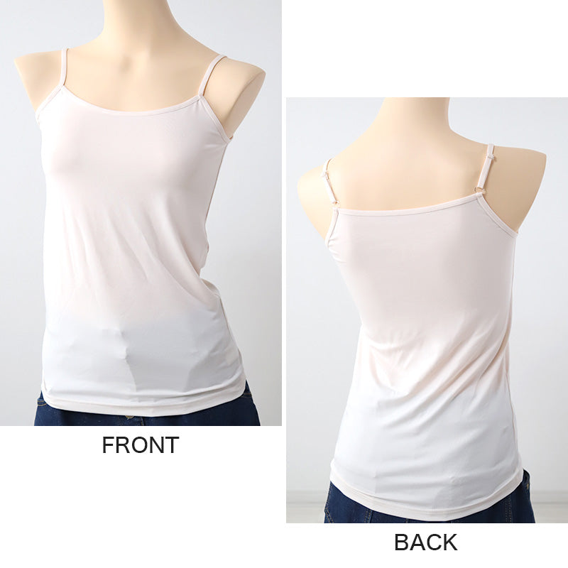 キャミソール レディース インナー 冷感 ノースリーブ 接触冷感 肌着 M～LL キャミ 婦人 ベージュ 黒 白 肌色 下着 (在庫限り)