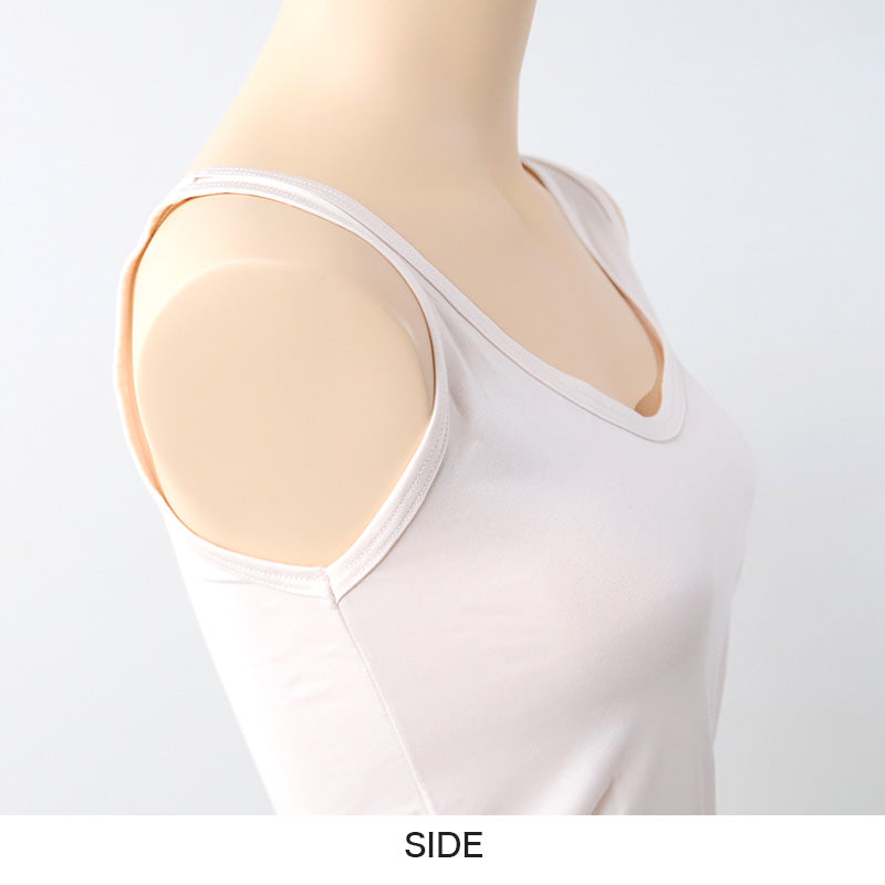 タンクトップ インナー レディース ノースリーブ ランニングシャツ 冷感 肌着 M～LL 接触冷感 タンク 婦人 ベージュ 黒 白 肌色 下着 (在庫限り)