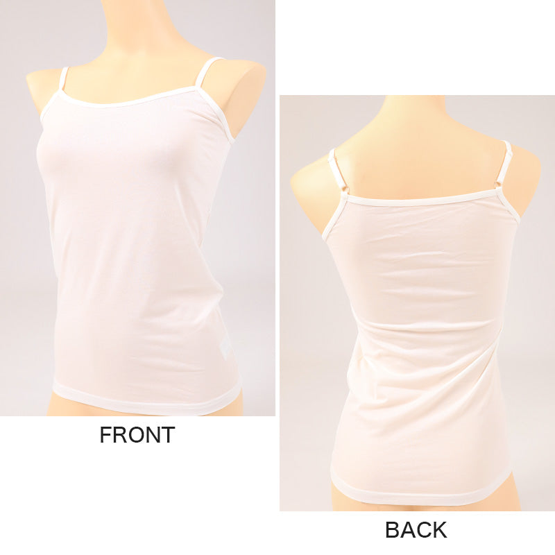 キャミソール インナー レディース キャミ 冷感 肌着 冷感インナー 綿 M L LL カップなし 接触冷感 婦人 ベージュ 黒 白 肌色 下着 (在庫限り)