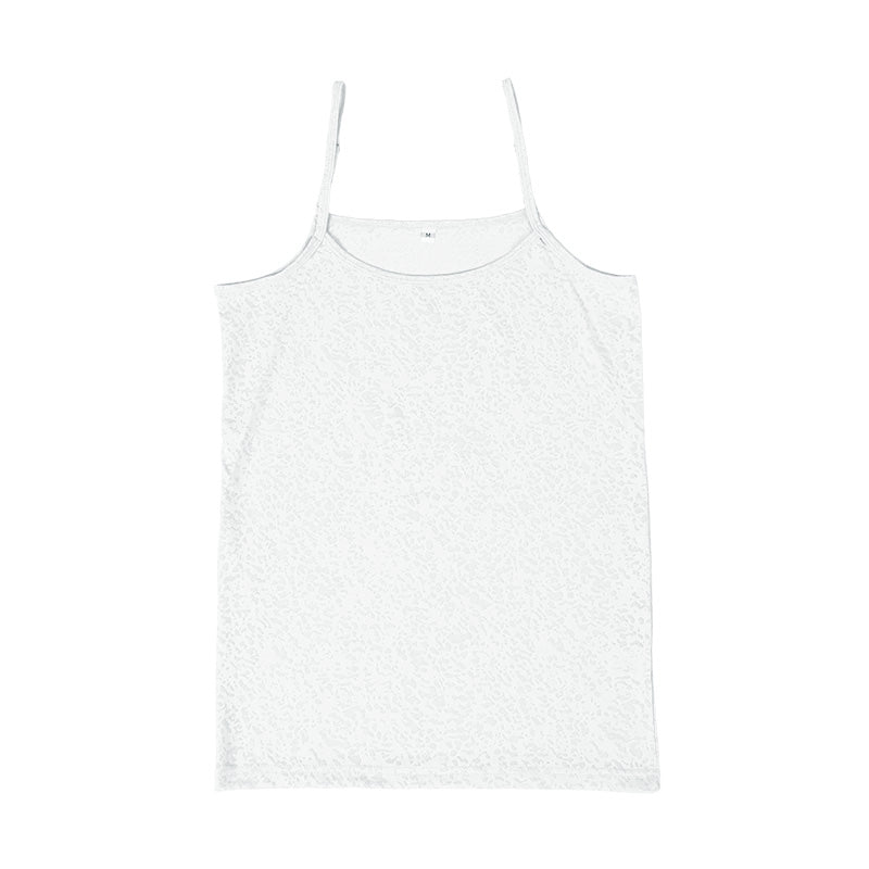 キャミソール レディース インナー 冷感 ノースリーブ 接触冷感 肌着 ジャガード M L LL キャミ 婦人 黒 白 青 下着 (在庫限り)