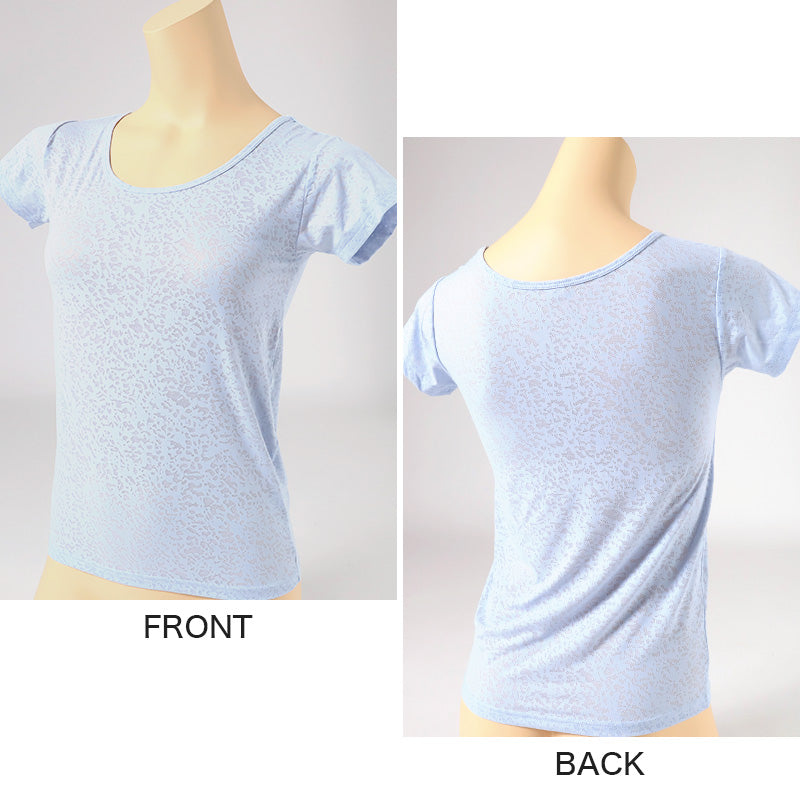 フレンチ袖インナー インナー フレンチスリーブ レディース フレンチインナー 半袖 半袖シャツ 冷感 接触冷感 肌着 ジャガード M L LL 半袖インナー 婦人 黒 白 青 下着 (在庫限り)