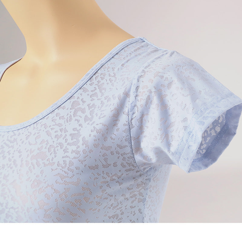 フレンチ袖インナー インナー フレンチスリーブ レディース フレンチインナー 半袖 半袖シャツ 冷感 接触冷感 肌着 ジャガード M L LL 半袖インナー 婦人 黒 白 青 下着 (在庫限り)