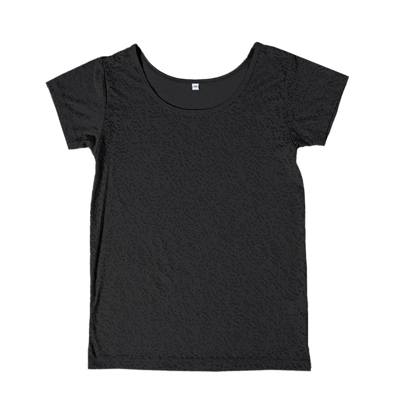 フレンチ袖インナー インナー フレンチスリーブ レディース フレンチインナー 半袖 半袖シャツ 冷感 接触冷感 肌着 ジャガード M L LL 半袖インナー 婦人 黒 白 青 下着 (在庫限り)