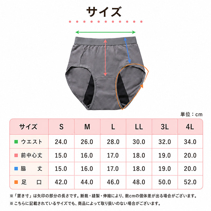 サニタリーショーツ 生理ショーツ 生理パンツ 夜用 多い日用 S M L LL 3L 4L 生理用ショーツ 羽根つき 綿 無地 サニタリー 生理 下着 パンツ ショーツ レディース