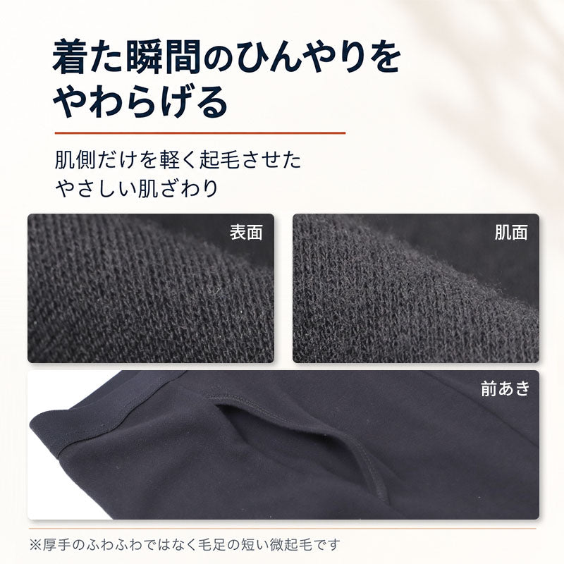 綿100% 裏起毛 タイツ メンズ 前あき スムース編み なめらかスムース 紳士肌着 インナー ボトム S M L LL 3L 4L 5L 綿肌着 肌側微起毛 吸湿発熱 綿の特性 前開き ロングタイツ メンズインナー やさしい肌ざわり 薄すぎない ほどよい厚み 天然素材