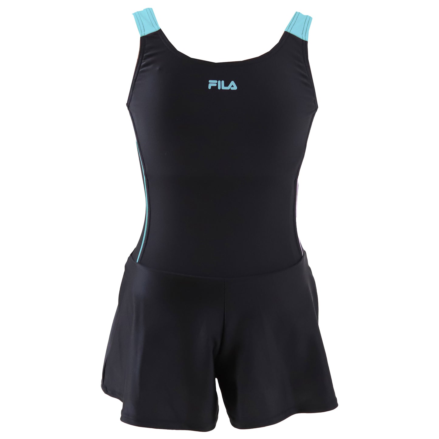 スクール水着 女の子 キュロット キッズ 水着 子供 FILA 120cm～180cm 女子 水泳 プール 夏 ワンピース シンプル 学校 スイミング 紺 黒 ピンク 水色 白 (在庫限り)