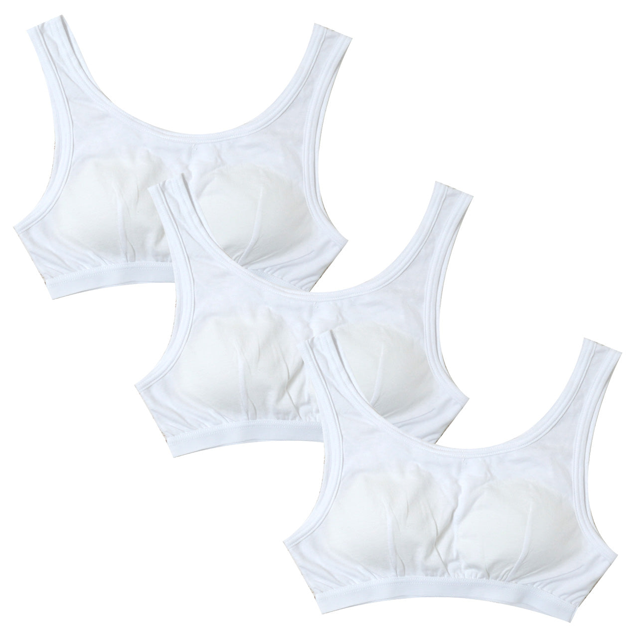 jc js 膨らみかけ キッズ ブラジャー 綿100% ハーフトップ ジュニア ブラ ノンワイヤー 子供 3枚セット 140cm~165cm (下着 中学生 女子 – すててこねっと本店