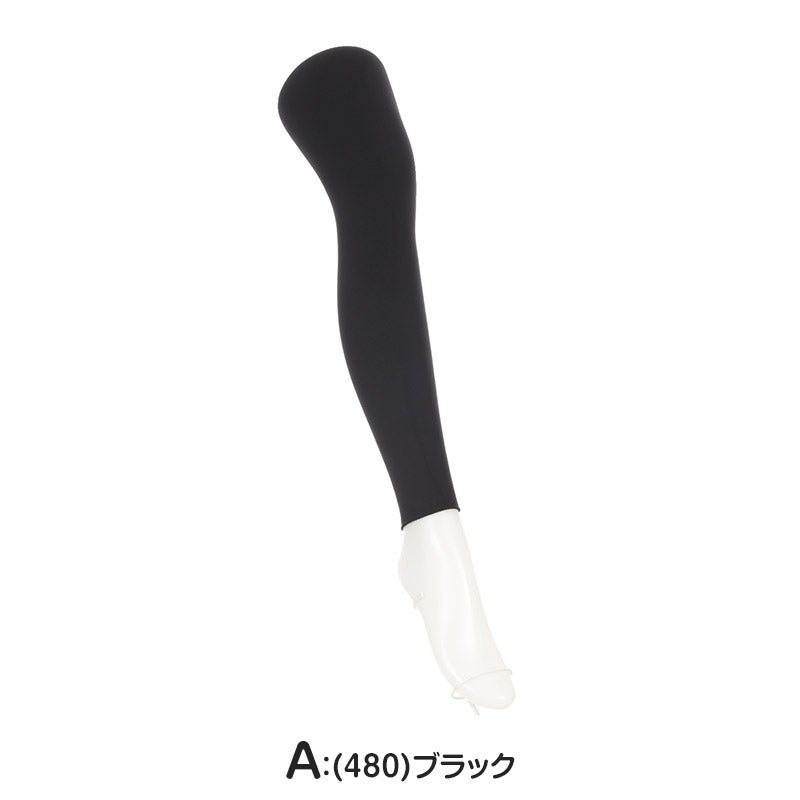 レギンス 10分丈 レディース 冬 保温 二重編み アツギ スパッツ ダブルニット 180デニール M-L・L-LL 重ねばきしたような 暖かい 厚地 厚手 魔法瓶構造 防寒