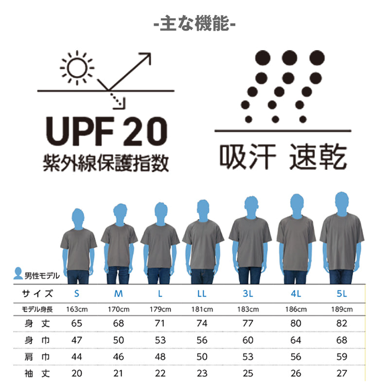男女兼用 ユニセックス Tシャツ ドライ 半袖 クルーネック メッシュ 吸汗速乾 通気性 UVカット UPF20 無地 定番 快適 なめらか 速乾性 スポーツ 運動 アウトドア 白 黒 グレー 赤 青 ベージュ 緑 ネイビーピンク 黄色 紫 S M L LL 3L 4L 5L (取寄せ)
