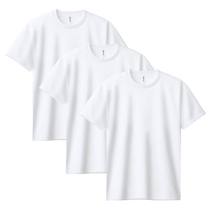 Tシャツ 男女兼用 3枚組 ユニセックス ドライ 半袖 M L LL クルーネック 薄手 吸汗速乾 紫外線カット 涼しい 快適 ストレッチ 伸縮性 白 黒 ネイビー トムス メンズ レディース スポーツ アウトドア