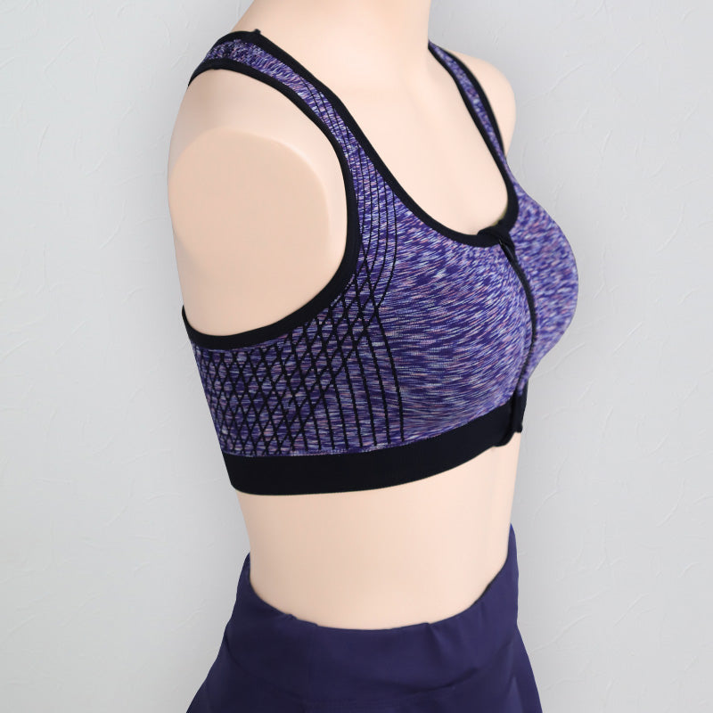 スポブラ 前開き スポーツブラ ブラジャー フロントファスナー ノンワイヤー M～3L スポーツ ヨガ マラソン ノンワイヤーブラ 着脱しやすい ブラ レディース 下着 インナー 婦人 肌着 夏 部活 家事 (在庫限り)