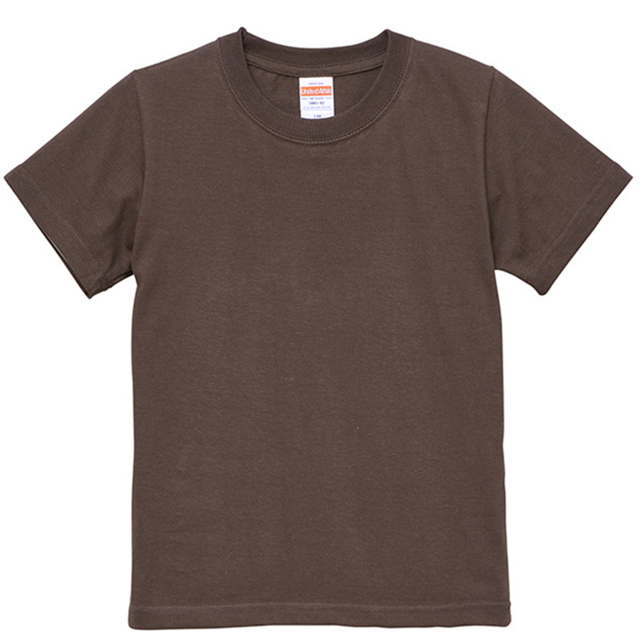 Tシャツ キッズ 無地 女の子 男の子 半袖 カラー ユナイテッドアスレ ブランド 90～160cm 子供服 トップス 子ども 男子 女子 ジュニア 緑 グレー 茶 黒 90 100 110 120 130 140 150 160 (送料無料) (取寄せ)