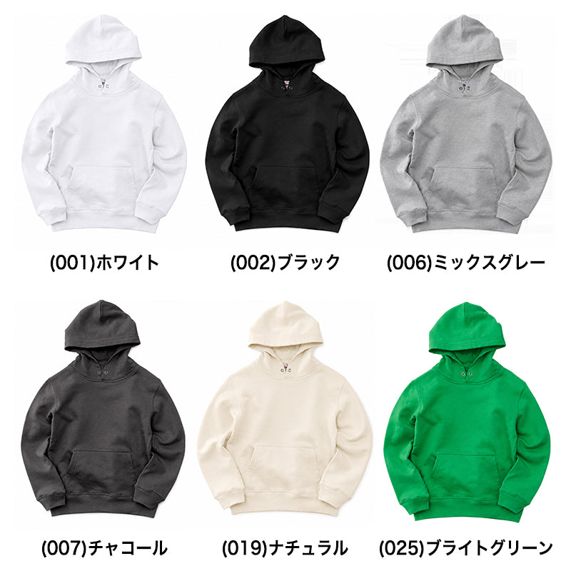 ユナイテッドアスレ キッズ パーカー 綿100% 10.0オンス 裏パイル 裏毛 プルオーバー 110～150cm スウェット 厚手 フードひもなし 子供服 男の子 女の子 ジュニア 小学生 無地 長袖 カンガルーポケット 通学 通園 普段着 ルームウェア 親子 お揃い