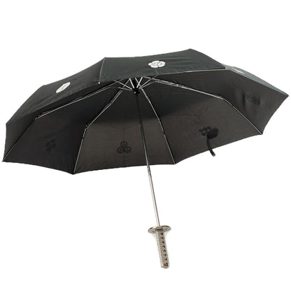 傘 刀 折りたたみ 侍 55cm (雨具 折りたたみ傘 折り畳み傘 刀傘 折り畳み) (雨具) (特販) (在庫限り)