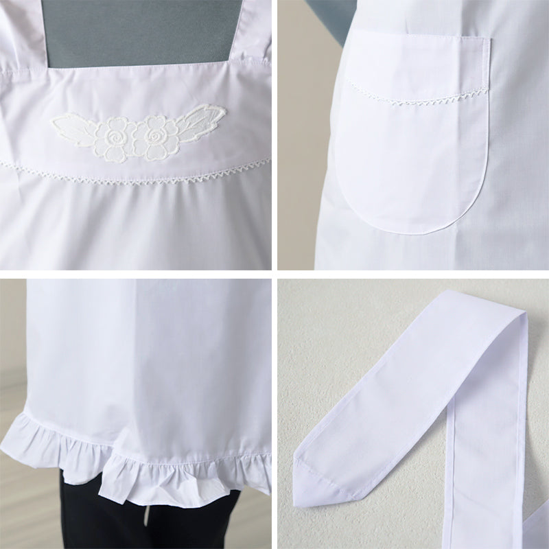 エプロン シンプル クロス X型 黒 白 無地 レディース フォーマル 抗菌