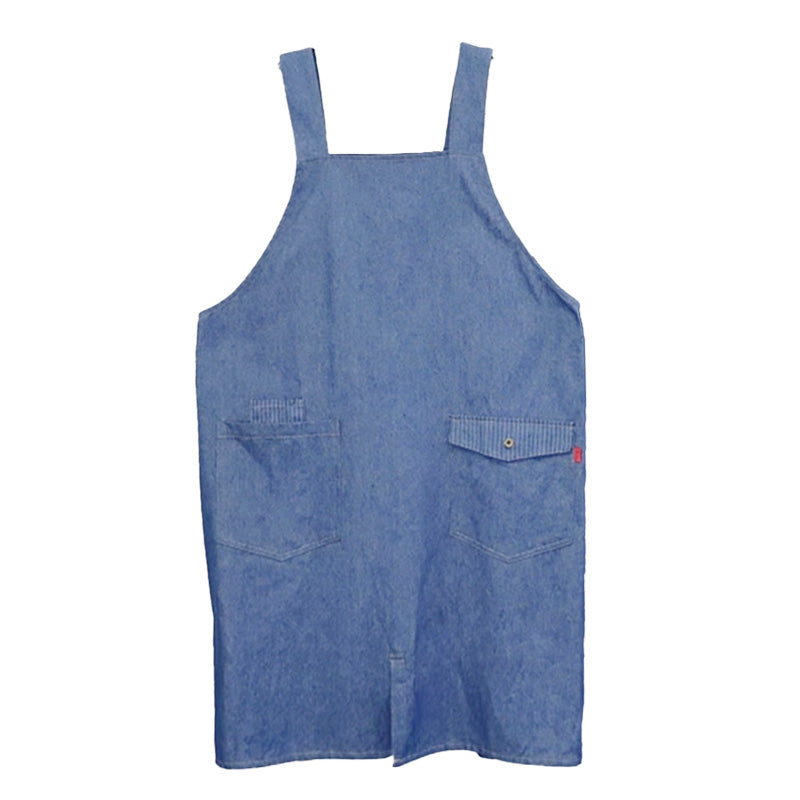 エプロン デニム 青 ブルー メンズ 大人 新品 おしゃれ 無地 ガーデニング エプロン 男女兼用 デニム シンプル 無地 ストライプ 綿混 85cm 丈夫