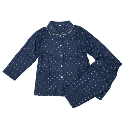 パジャマ レディース ガーゼ 綿100 春夏 夏用 かわいい 涼しい 長袖 婦人 前開き 部屋着 M L 長ズボン 女性 薄い 綿 寝巻 ルームウェア 肌に優しい 水玉 チェック ドット 無地 母の日 (在庫限り)