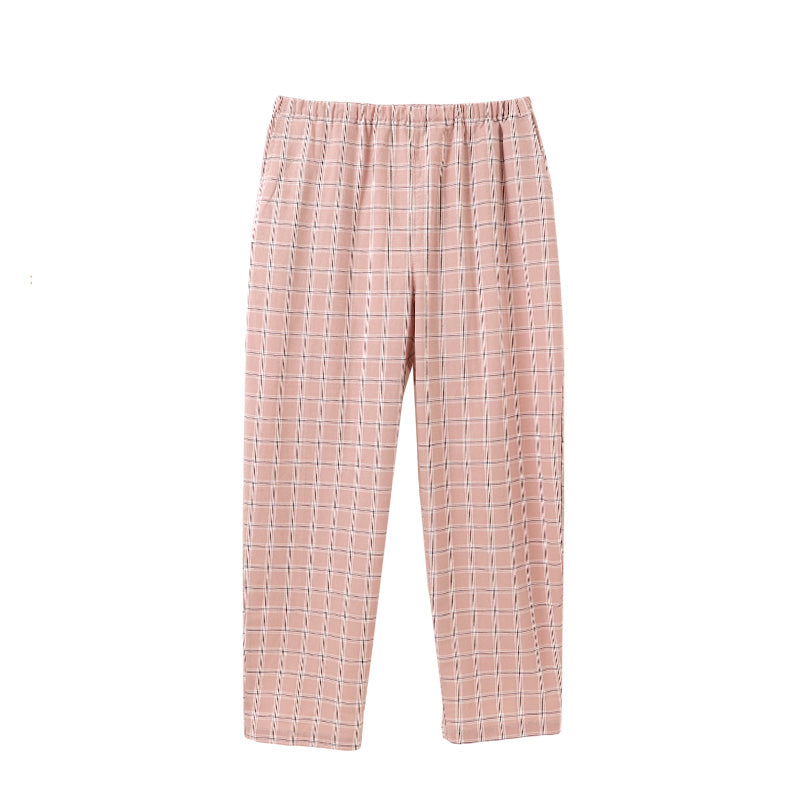 レディース パジャマパンツ 綿100％ 先染 シーチングパンツ 長ズボン 春夏 夏用 薄手 軽い ルームパンツ 寝巻き 部屋着 婦人 ウエストゴム 取替え可 両サイドポケット 涼しい ゆったり リラックスパンツ コットン M L リラックスウェア