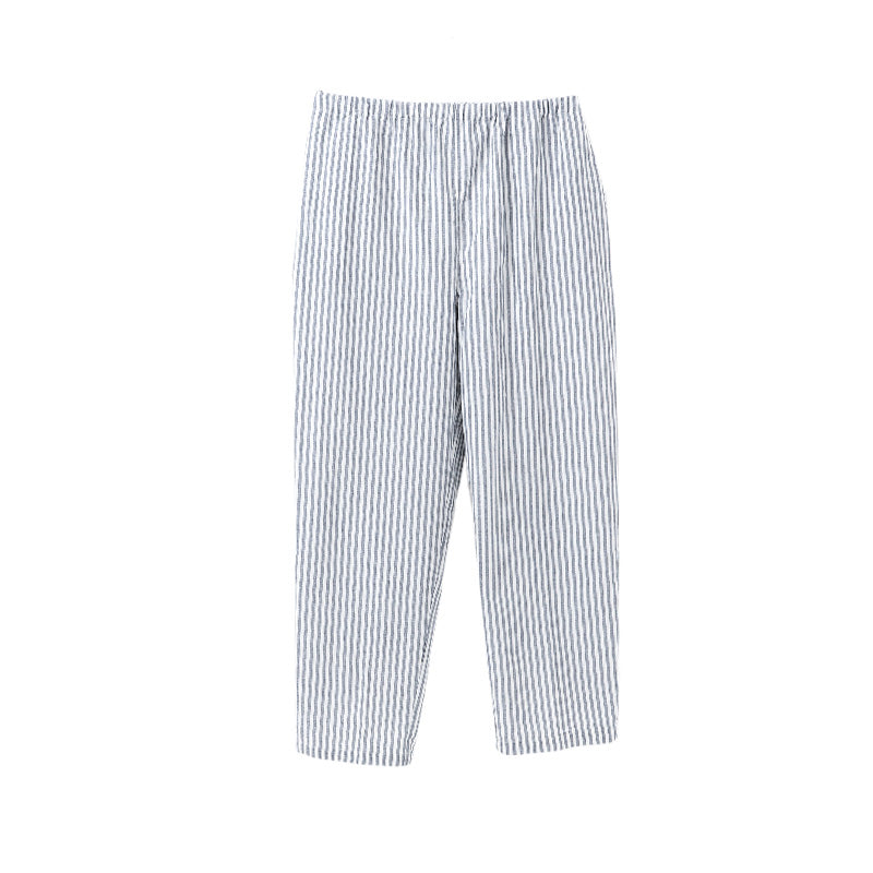 レディース パジャマパンツ 綿100％ 先染 シーチングパンツ 長ズボン 春夏 夏用 薄手 軽い ルームパンツ 寝巻き 部屋着 婦人 ウエストゴム 取替え可 両サイドポケット 涼しい ゆったり リラックスパンツ コットン M L リラックスウェア