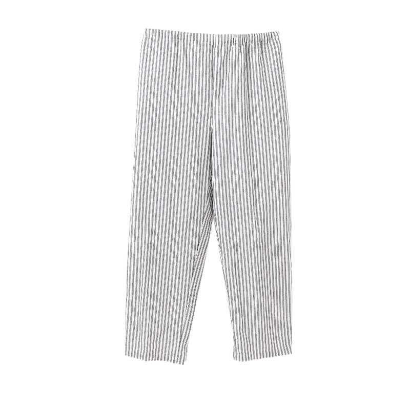 レディース パジャマパンツ 綿100％ 先染 シーチングパンツ 長ズボン 春夏 夏用 薄手 軽い ルームパンツ 寝巻き 部屋着 婦人 ウエストゴム 取替え可 両サイドポケット 涼しい ゆったり リラックスパンツ コットン M L リラックスウェア