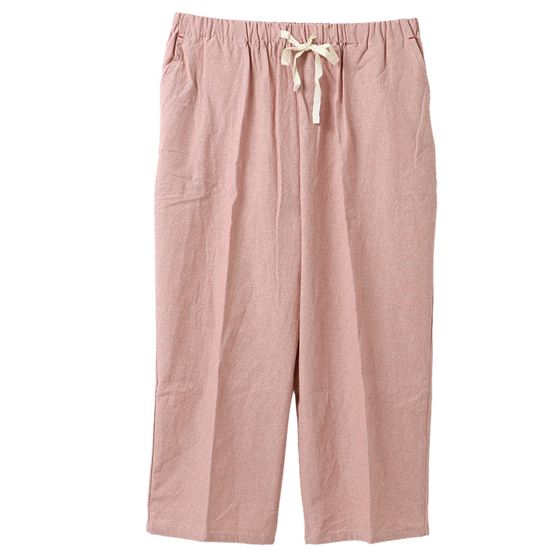 綿100% サブリナパンツ レディース 夏 涼しい パジャマパンツ M～L 薄手 軽量 快適 ルームパンツ 部屋着 寝巻き ボトムス 綿 コットン 春夏 夏用 パジャマ下 パジャマズボン クロップドパンツ イージーパンツ ゆったり リラックス 梅雨 冷房対策