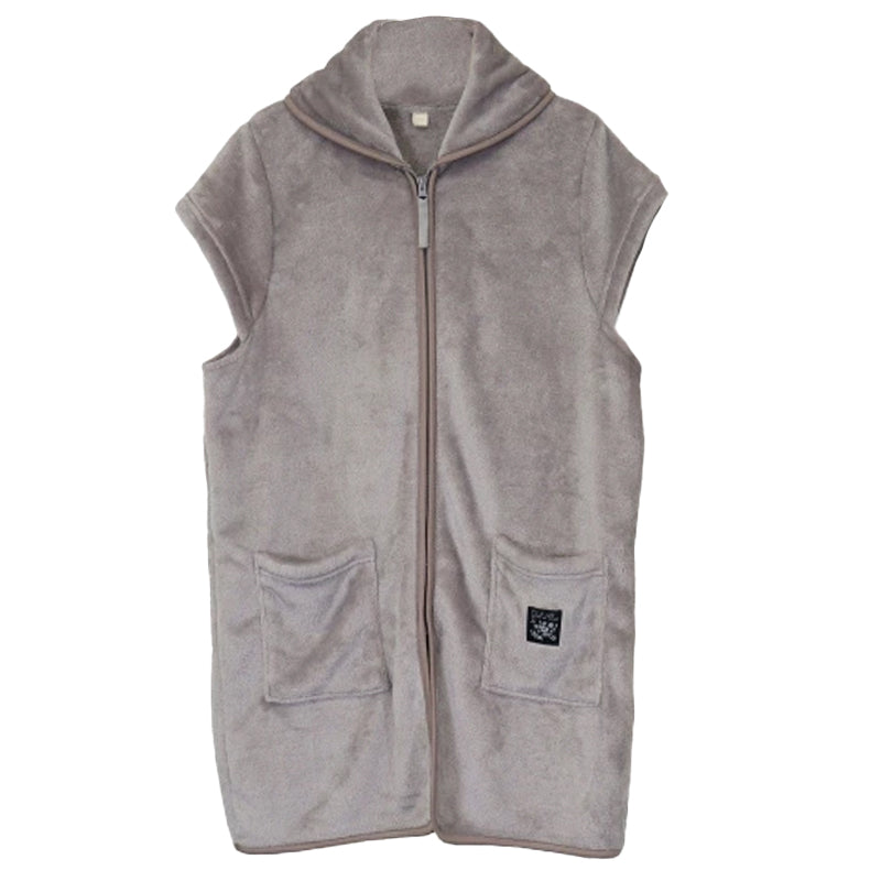 あったか フリース ベスト 冬 防寒 ゆったり 身丈約82cm レディース マイヤーフリースベスト ちゃんちゃんこ 家事 おしゃれ シンプル ポケット付き 冷え対策 無地