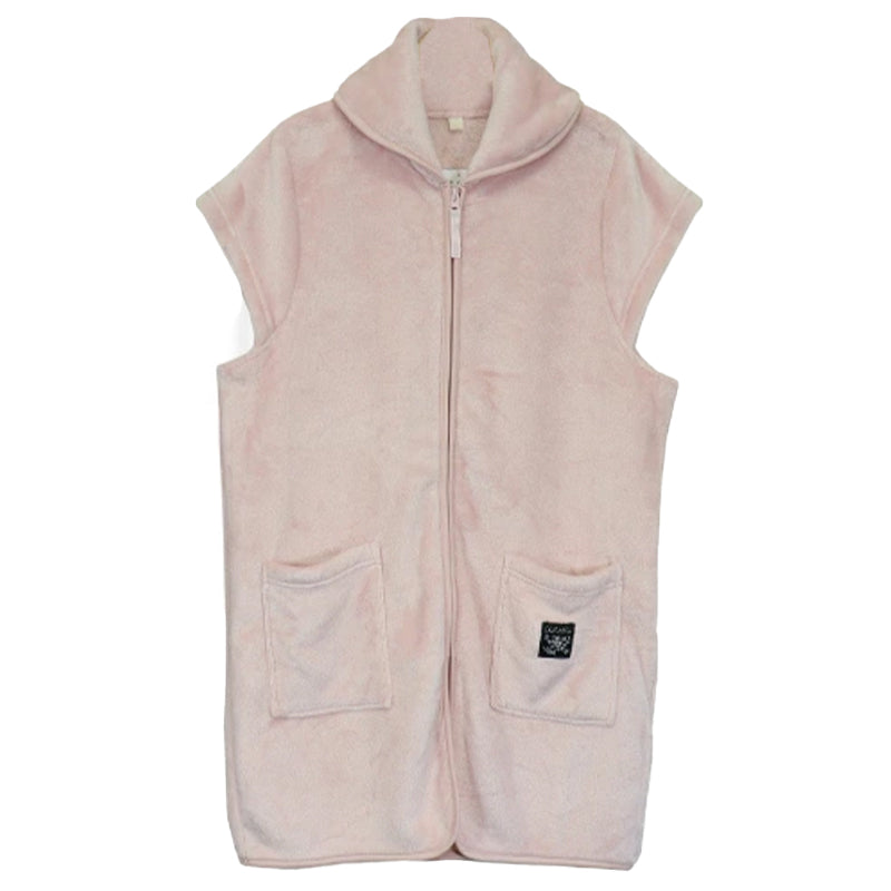 あったか フリース ベスト 冬 防寒 ゆったり 身丈約82cm レディース マイヤーフリースベスト ちゃんちゃんこ 家事 おしゃれ シンプル ポケット付き 冷え対策 無地