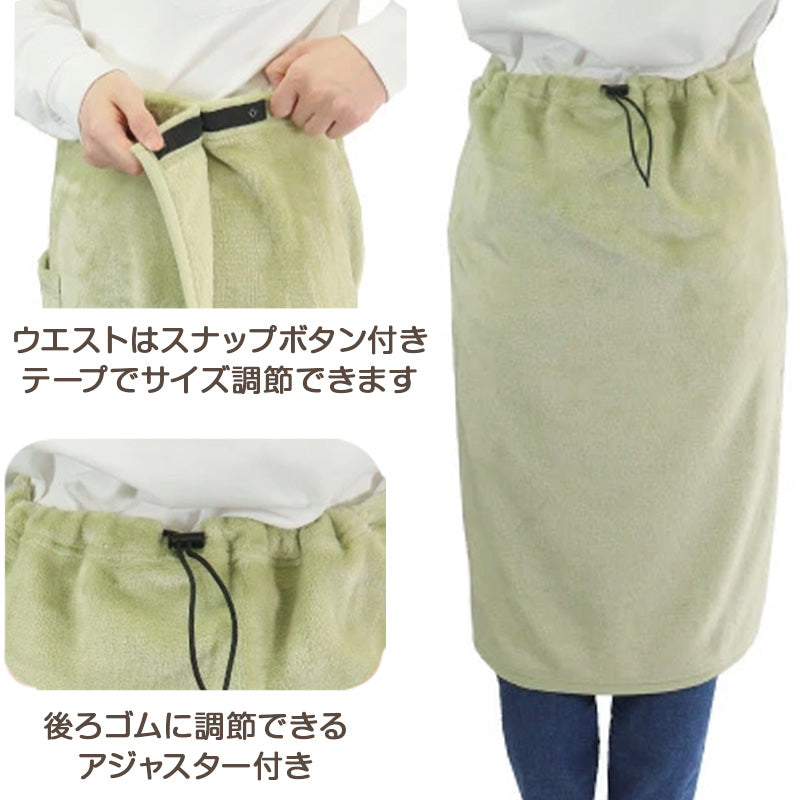 あったか マイヤー フリース 巻きスカート ブランケット ひざ掛け 防寒 約70cm丈 おしゃれ ケープ 暖かい シンプル ポケット付き 冷え対策 無地