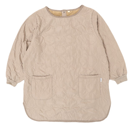 割烹着 かっぽう着 冬用 あったか 裏ボア かぶり エプロン 防寒 キルティング キルト 約85cm丈 ポケット付き 長袖 大人 スモック アウトドア 家事 おしゃれ シンプル 冷え対策 無地