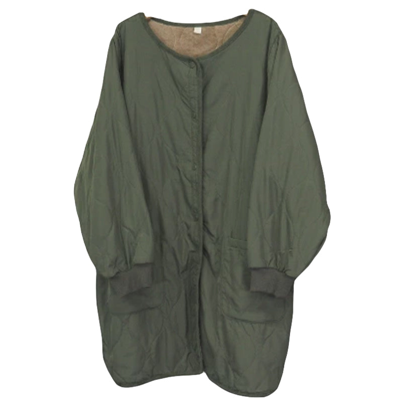 あったか 裏ボア スモック エプロン 冬 ボア 防寒 キルティング キルト 約85cm丈 アウトドア 家事 おしゃれ シンプル ポケット付き 冷え対策 無地