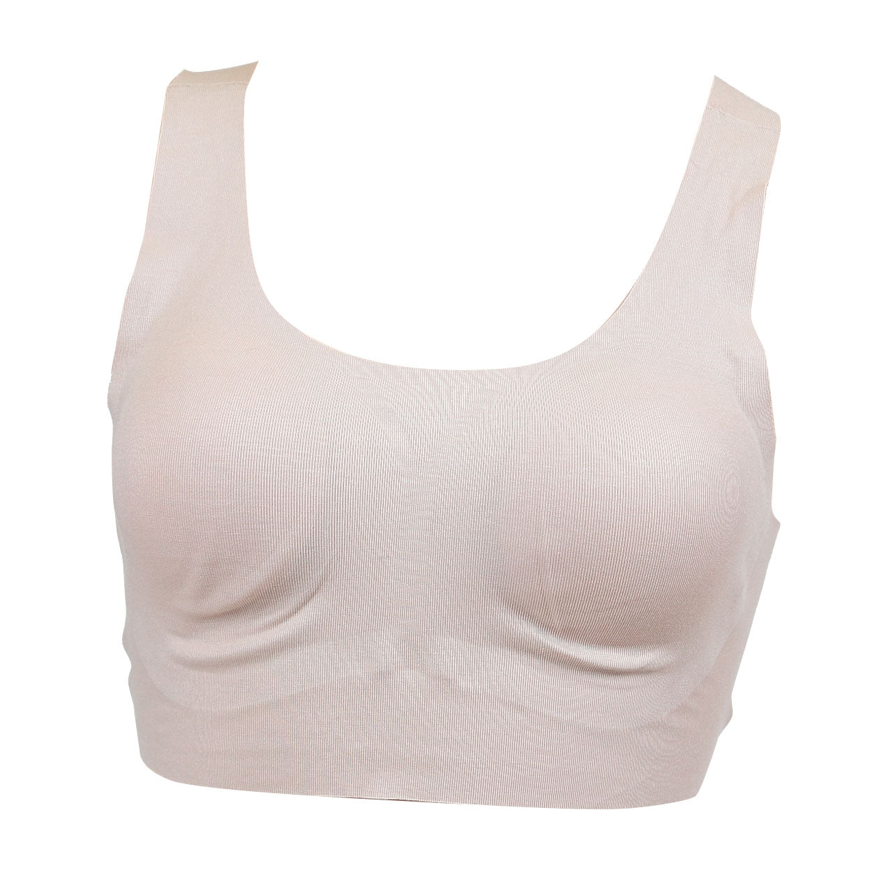シームレス ブラジャー レディース ノンワイヤーブラ ハーフトップ M～LL (下着 綿混 カップ付き インナー 縫い目なし 無縫製 リラックス 楽ブラ) (在庫限り)