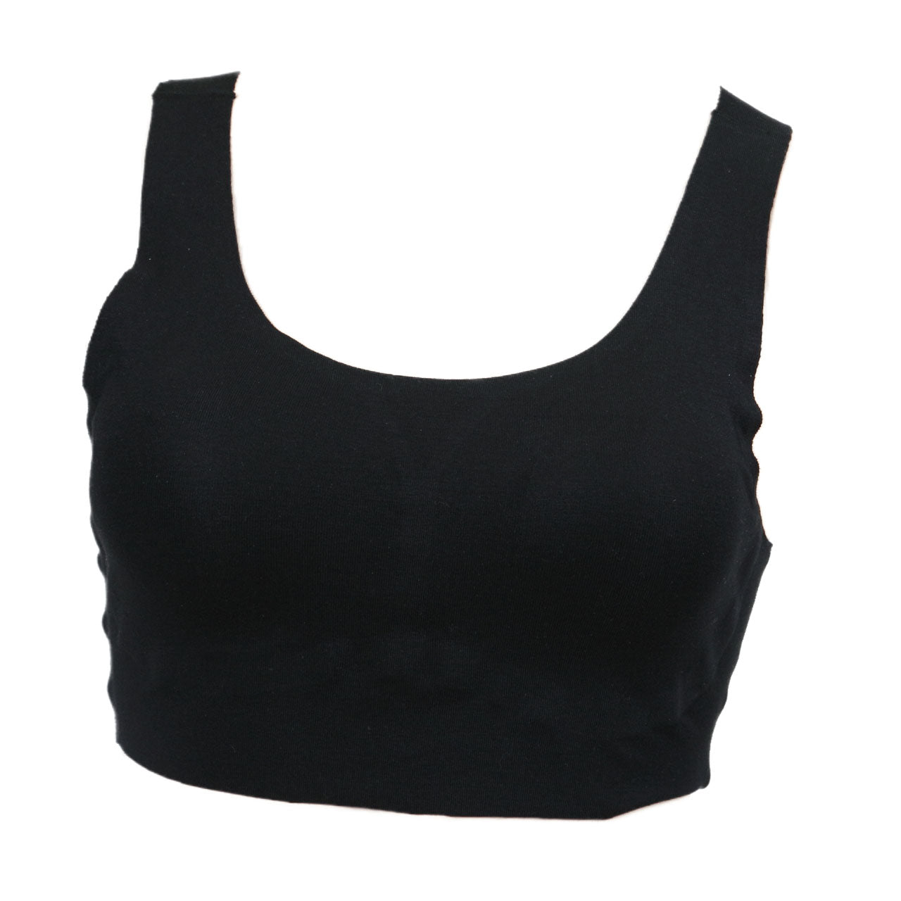 シームレス ブラジャー レディース ノンワイヤーブラ ハーフトップ M～LL (下着 綿混 カップ付き インナー 縫い目なし 無縫製 リラックス 楽ブラ) (在庫限り)