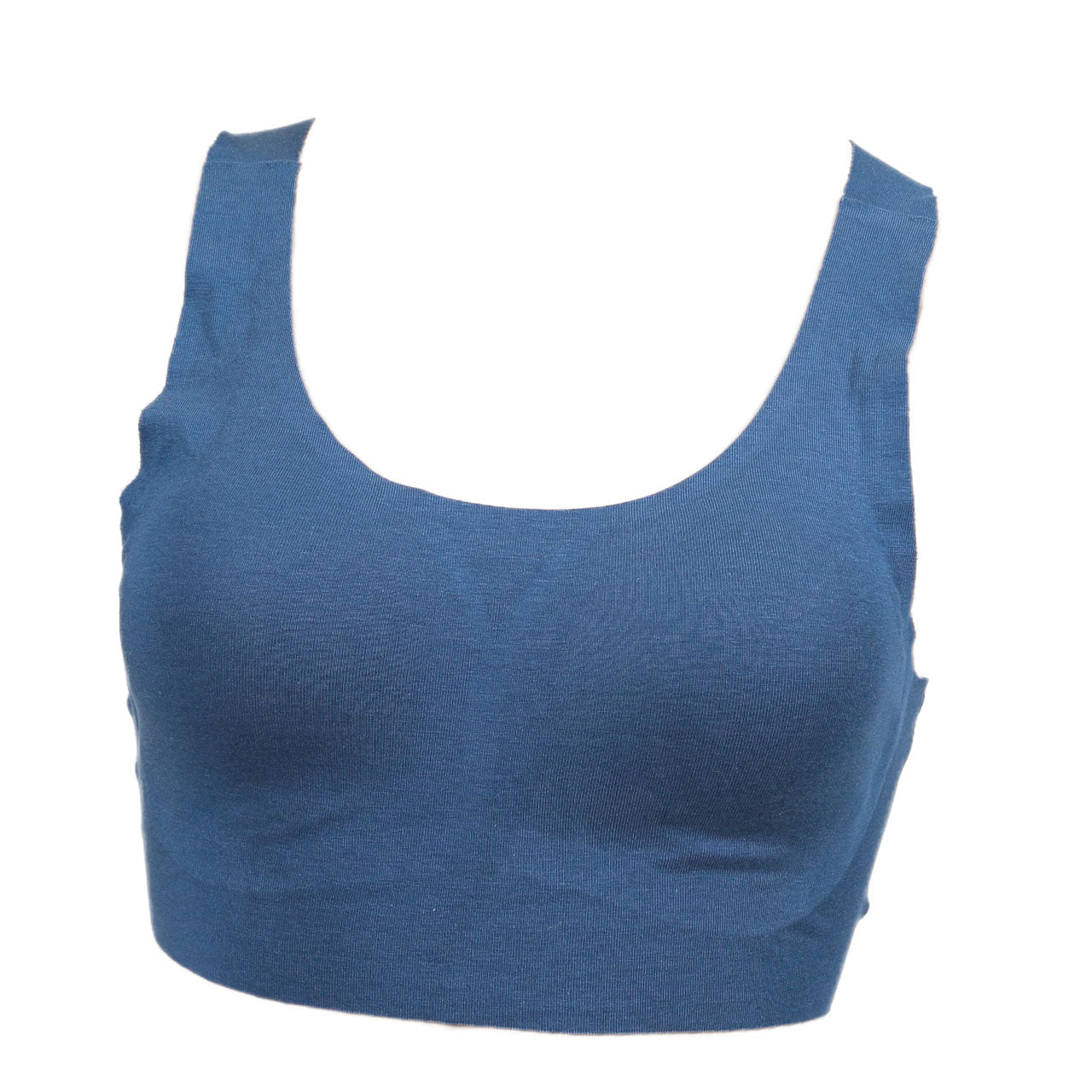 シームレス ブラジャー レディース ノンワイヤーブラ ハーフトップ M～LL (下着 綿混 カップ付き インナー 縫い目なし 無縫製 リラックス 楽ブラ) (在庫限り)