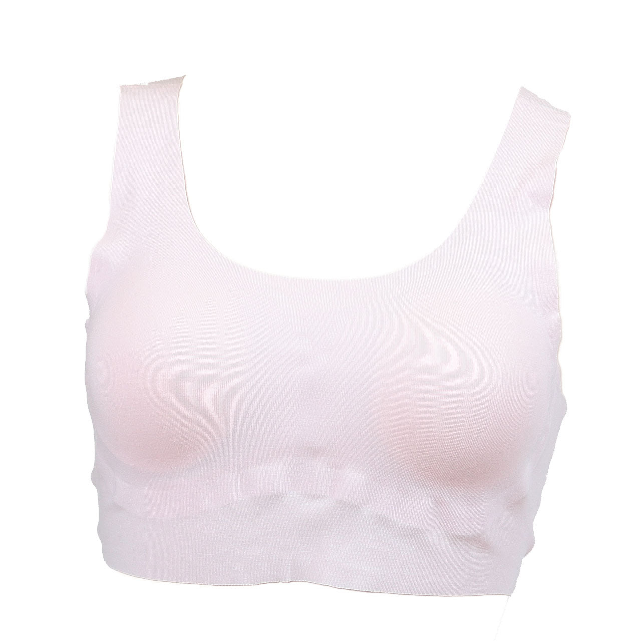 シームレス ブラジャー レディース ノンワイヤーブラ ハーフトップ M～LL (下着 綿混 カップ付き インナー 縫い目なし 無縫製 リラックス 楽ブラ) (在庫限り)