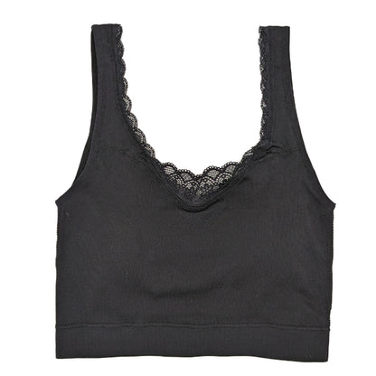 ブラジャー 胸を小さく見せる さらし 補正 幅広 ノンワイヤー レース ストレッチ  M～3L (レディース インナー 肌着 ブラ M L LL 3L) (在庫限り)