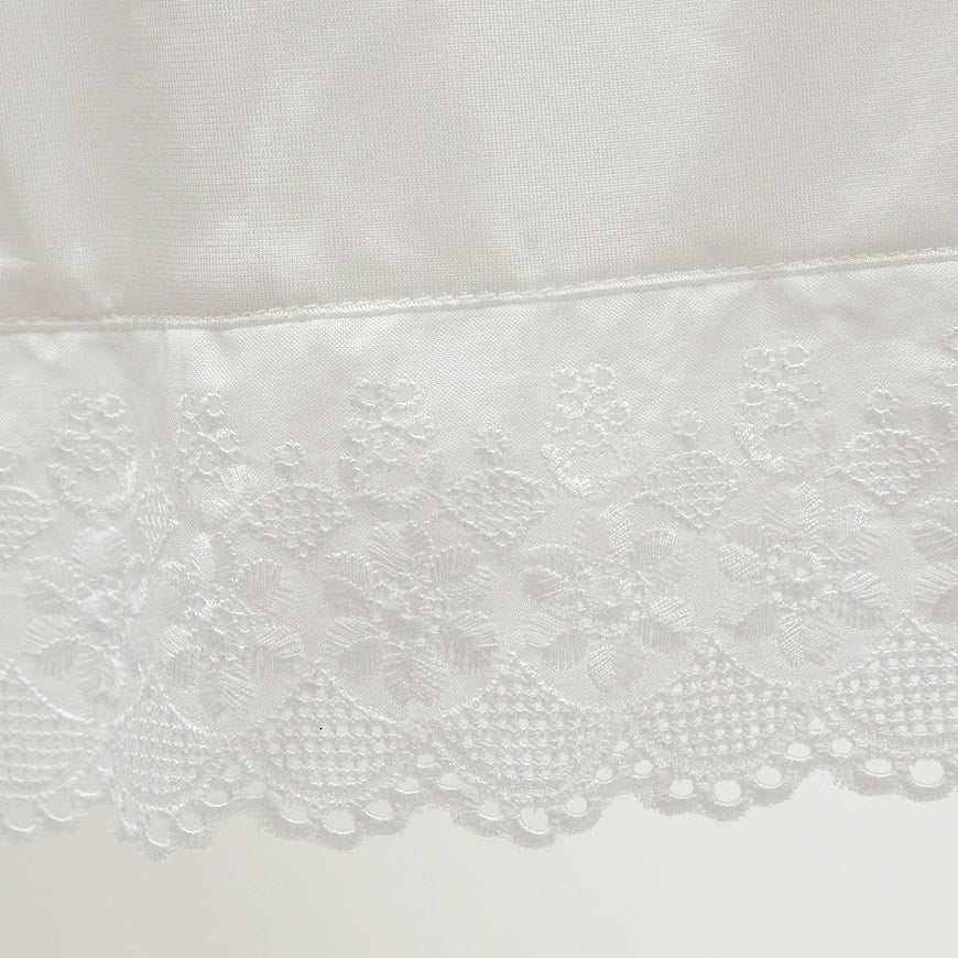 日本製 レディース 広幅レース付き スカート式 和装ペチコート (M・L)(和装下着 八重の下着本舗 婦人用 女性用 礼装 着付け 下着 肌着 ペティコート スカート下 裾除け 腰巻 こしまき)ON【和装呉服】 (在庫限り)