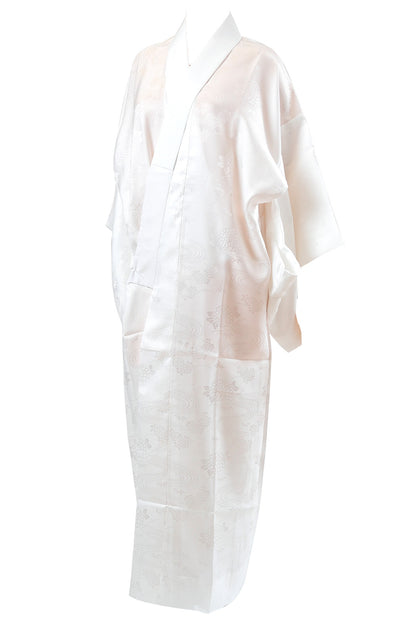 日本製 レディース ポリエステル100％ 手付け半衿付き 高級綸子 長襦袢 東衿 S～LL (レディース 女性用 ながじゅばん 和装 礼装 着付け りんず 半襟 最高級 別織 立体裁断 東衿 バチ衿 日本製) (和装呉服) (在庫限り)