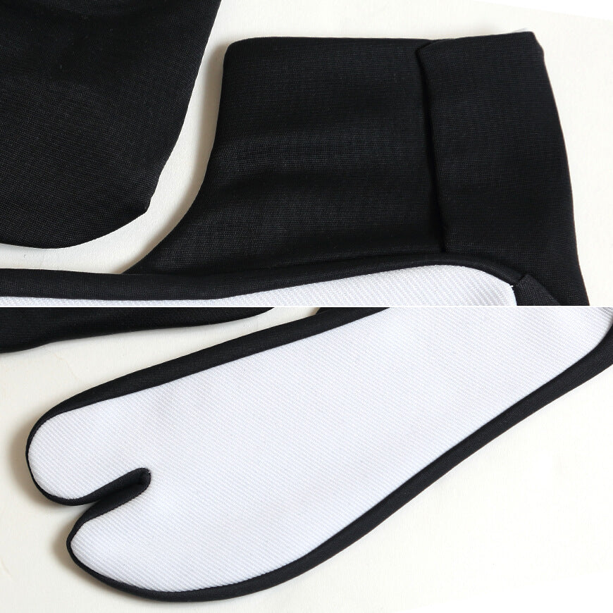 日本製 文楽足袋 東レ ナイロントリコット生地使用 ストレッチ足袋 黒2足組 特大寸 LL～4L (ブンラク のびのび 伸縮 タビ tabi 男性用 紳士用 和装 礼装 着物 着付け 舞踊 踊り 結婚式 お稽古) (和装呉服) (在庫限り)