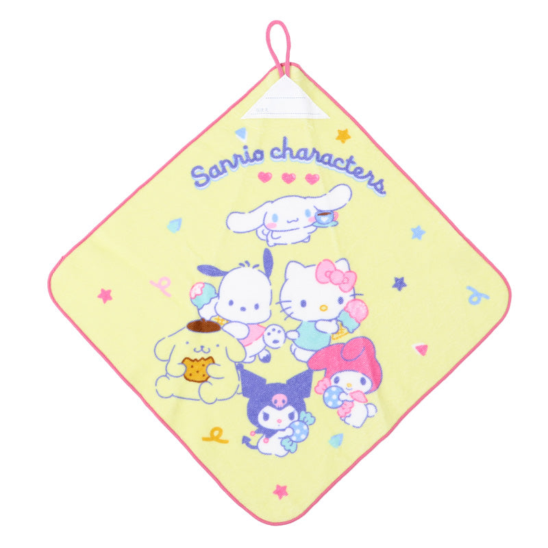 ループタオル タオル ハンドタオル タオルハンカチ 保育園 幼稚園 綿100% キッズ 約34×34cm ウォッシュタオル 子供用 ループ付タオル ディズニー サンリオ ポケモン 入園 名前