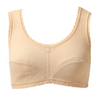 ブラジャー レディース ノンワイヤー 綿混 メッシュ ジャガード ラクブラ らくらくブラ M～LL 楽ブラ カップ付き ホックなし 締め付けにくい 夏 涼しい 蒸れにくい さらさら 敏感肌 ナイトブラ おやすみブラ 大きいサイズ 軽い 軽量 インナー 下着