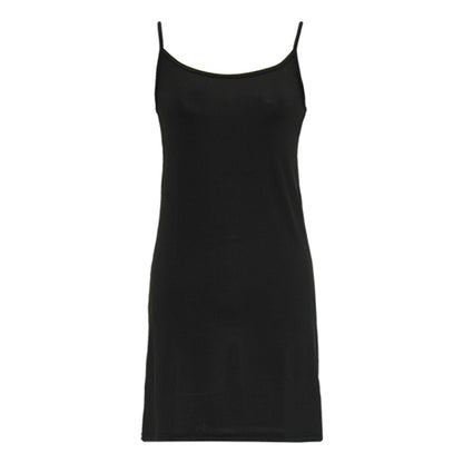 スリップ キャミソール 透けない レディース 80cm丈 S～LL ワンピース インナー 透け防止 ランジェリー ペチコート 下着 肌着 サラサラ 肌色 黒 シンプル S M L LL (在庫限り)