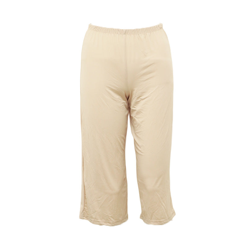 ペチパンツ 透けない ロング丈 ペチコート パンツ キュロット レディース 65cm丈 S M L LL インナー ペチパン ランジェリー 下着 肌着 透け防止 ツルツル 股ずれ防止 肌色 黒 シンプル 母の日