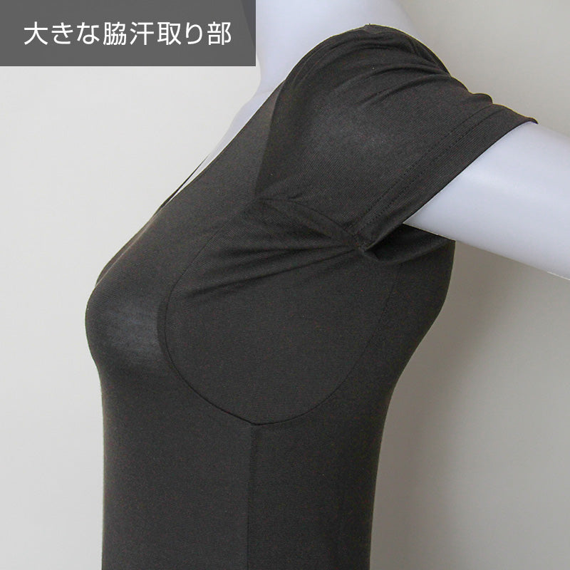汗染み防止 インナー フレンチスリーブ Tシャツ 汗取り レディース M L LL 脇汗 パッド パット 汗染み 消臭 ニオイ対策 インナーウェア インナーシャツ 肌着 下着 母の日 プレゼント ギフト (在庫限り)