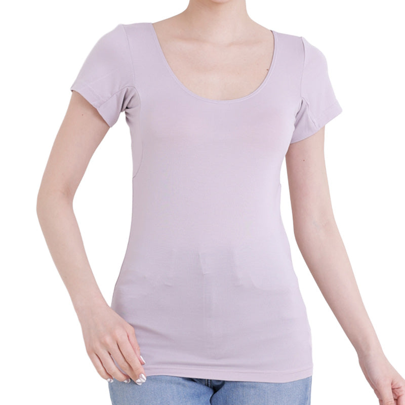 汗染み防止 インナー フレンチスリーブ Tシャツ 汗取り レディース M L LL 脇汗 パッド パット 汗染み 消臭 ニオイ対策 インナーウェア インナーシャツ 肌着 下着 母の日 プレゼント ギフト (在庫限り)