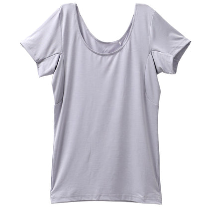 汗染み防止 インナー フレンチスリーブ Tシャツ 汗取り レディース M L LL 脇汗 パッド パット 汗染み 消臭 ニオイ対策 インナーウェア インナーシャツ 肌着 下着 母の日 プレゼント ギフト
