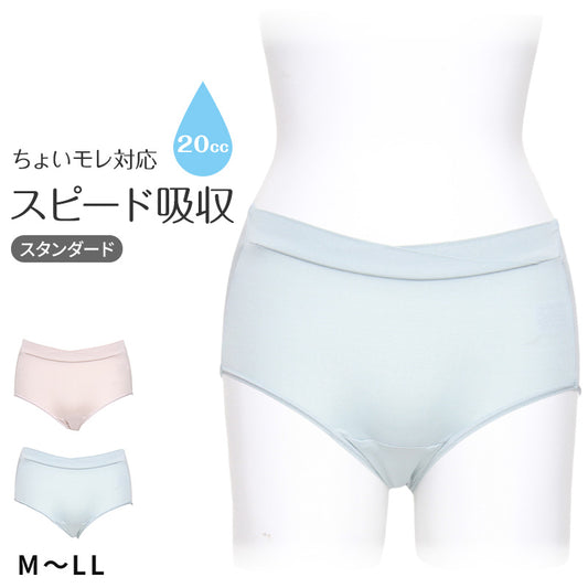 失禁ショーツ ちょいモレ 吸水 スタンダード 20ml 20cc M L LL 産後ケア ショーツ 失禁パンツ 下着 女性 レディース 軽失禁 尿漏れ 尿モレ 抗菌防臭 シンプル 無地