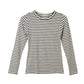 リブ 長袖 インナー レディース トップス Tシャツ クルーネック 丸首 M L LL 伸縮 ストレッチ 秋 冬 静電気防止 対策 薄手 あったか シンプル 無地 ボーダー 重ね着 レイヤード かわいい おしゃれ カラー 色 (在庫限り)