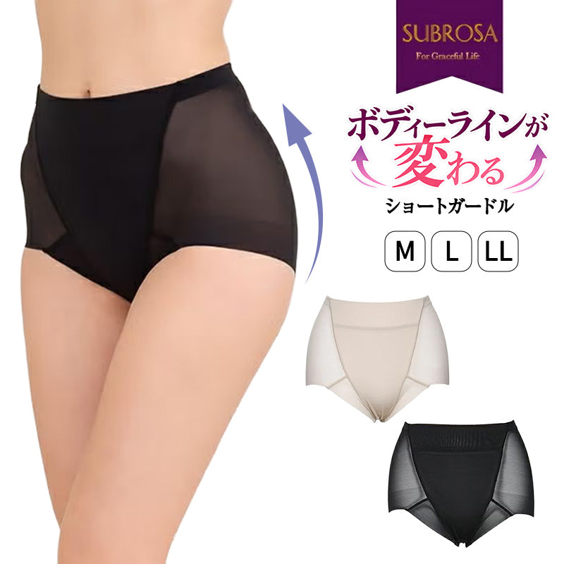 ガードル ショートガードル ヒップアップ 美尻メイク レディース 補正下着 ヒップアップガードル お尻 引き上げ ヒップライン すっきり メッシュ 通気性 ストレッチ 伸縮性 ショート丈 婦人下着 女性用 M L LL ミセス 大人 体型カバー お腹まわり