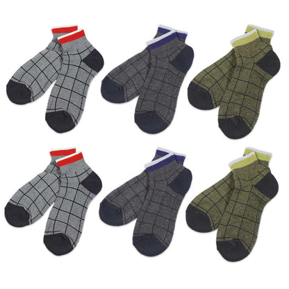 メンズ スニーカーソックス 6足セット 25-27cm (紳士 男性 くるぶし ソックス 男性 紳士 くつした くつ下 カラーソックス スポーツ) (在庫限り)